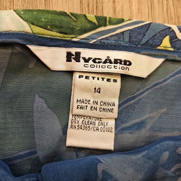 Nygard Collection Silk Skirt Womens Size 14P Floral Midi Faux Wrap Hawaiian Boho - Picture 7 of 10